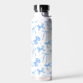 Blauwe Coquette Strik Met Eigen Naam Waterfles (Links)