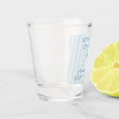 Blauwe Coquette Strik Pastel Knoop Trouwfeest Favo Shot Glas (Links)