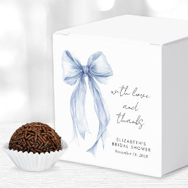 Blauwe Coquette Strik Watercolor Bruidsmeisje Fees Bedankdoosjes