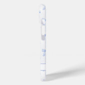 Blauwe Coquette Strikjes Gestreepte Monogram Case-Mate iPhone Case (Achterkant / Links)