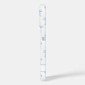 Blauwe Coquette Strikken Gestreepte Monogram Case-Mate iPhone Case (Achterkant / Links)