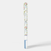 Blauwe Coquette Strikken Met Bloemen Met Monogram Case-Mate iPhone Case (Achterkant / Links)
