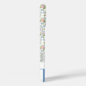Blauwe Coquette Strikken Met Bloemen Met Monogram Case-Mate iPhone Case (Achterkant / Rechts)