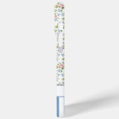 Blauwe Coquette Strikken Met Gebloemde Monogram Case-Mate iPhone Case (Achterkant / Links)