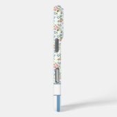 Blauwe Coquette Strikken Met Gebloemde Monogram Case-Mate iPhone Case (Achterkant / Rechts)