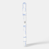 Blauwe Coquette Strikken met Monogram Case-Mate iPhone Case (Achterkant / Links)