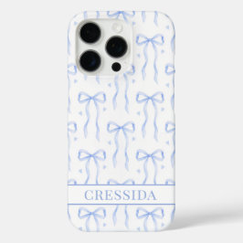Blauwe Coquette Strikken met Monogram iPhone 16 Pro Hoesje