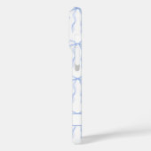 Blauwe Coquette Strikken met Monogram Case-Mate iPhone Case (Achterkant / Links)