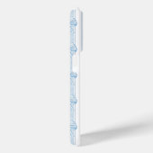 Blauwe Coquette Strikken op Gestreept Monogram Case-Mate iPhone Case (Achterkant / Rechts)