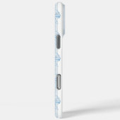 Blauwe Coquette Strikken op Strepen Monogram Case-Mate iPhone Case (Achterkant / Rechts)