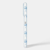 Blauwe Coquette Strikken op Strepen Monogram Case-Mate iPhone Case (Achterkant / Links)