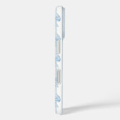Blauwe Coquette Strikken op Strepen Monogram Case-Mate iPhone Case (Achterkant / Rechts)