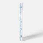 Blauwe Coquette Strikken op Strepen Monogram Case-Mate iPhone Case (Achterkant / Rechts)