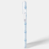 Blauwe Coquette Strikken op Strepen Monogram Case-Mate iPhone Case (Achterkant / Links)
