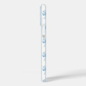 Blauwe Coquette Strikken op Strepen Monogram Case-Mate iPhone Case (Achterkant / Links)