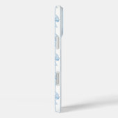 Blauwe Coquette Strikken op Strepen Monogram Case-Mate iPhone Case (Achterkant / Rechts)