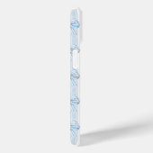 Blauwe Coquette Strikken op Strepen Monogram Case-Mate iPhone Case (Achterkant / Rechts)