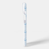 Blauwe Coquette Strikken op Strepen Monogram Case-Mate iPhone Case (Achterkant / Links)