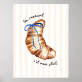 Blauwe Coquette Un Croissant S'il Vous Plaît Poste Poster (Voorkant)