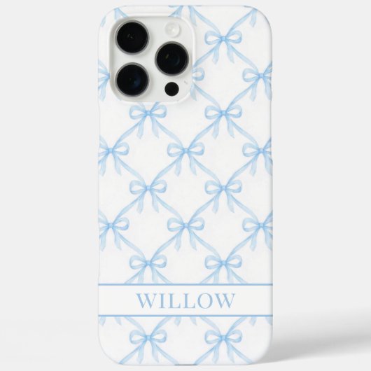 Blauwe Coquette Watercolor Boogjes Case-Mate iPhone Case (Achterkant)