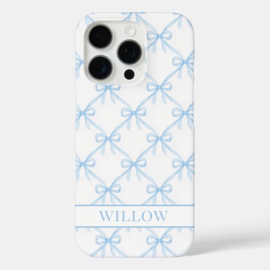 Blauwe Coquette Watercolor Boogjes Case-Mate iPhone Case (Achterkant)