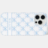 Blauwe Coquette Watercolor Boogjes Case-Mate iPhone Case (Achterkant (horizontaal))
