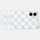 Blauwe Coquette Watercolor Boogjes Case-Mate iPhone Case (Achterkant (horizontaal))