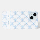 Blauwe Coquette Watercolor Strikken Case-Mate iPhone Case (Achterkant (horizontaal))