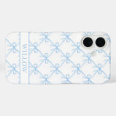 Blauwe Coquette Watercolor Strikken Case-Mate iPhone Case (Achterkant (horizontaal))