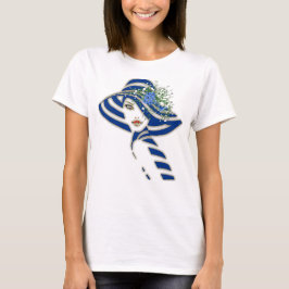 Blauwe Corn Flowers & White Roses Wedding T-shirt