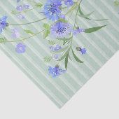 Blauwe cornbloemen op stripperenpapier tissuepapier (Detail)