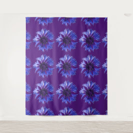 Blauwe cornbloemen wandkleed