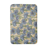 Blauwe cornbloemen, wilde bloemen op honnegeel badmat (Voorkant Verticaal)