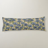 Blauwe cornbloemen, wilde bloemen op honnegeel lichaamskussen (Achterkant)