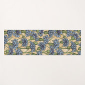 Blauwe cornbloemen, wilde bloemen op honnegeel yogamat (Voorkant (horizontaal))