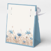 Blauwe Cornflowers & Wheat Field Cream Wedding Bedankdoosjes (Achterkant)