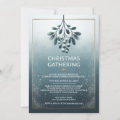 Blauwe Corporate Kerstuitnodiging Gouden accenten Feestdagenkaart (Voorkant)