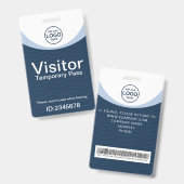 Blauwe Corporate Visitor Pass ID Barcode met custo Badge (Voor- en achterkant)