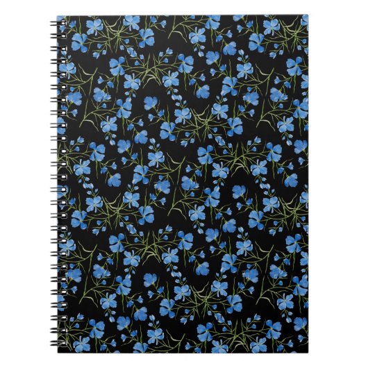 Blauwe Cosmos Bloemen Notitieboek (Voorkant)