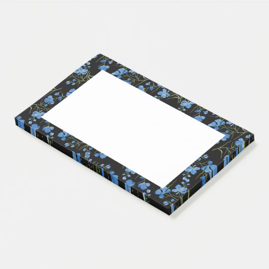 Blauwe Cosmos Bloemen Post-it® Notes (Schuin)