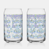 Blauwe Cottage Tuin Glazen Beker: Romantisch Bloem (Voorkant)