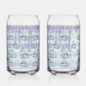 Blauwe Cottage Tuin Glazen Beker: Romantisch Bloem (Achterkant)