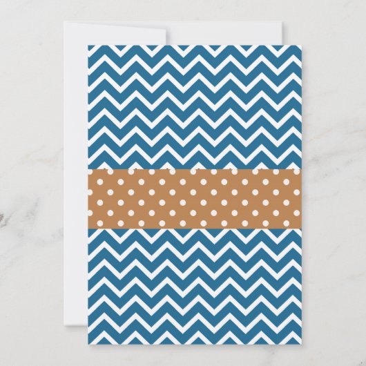 Blauwe Cowboy Baby Boy Douche Uitnodiging Chevron (Achterkant)
