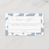 Blauwe Cowboy Koeienprint Luier Raffle Ticket (Voorkant)