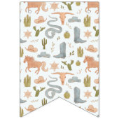 Blauwe Cowboy Verjaardagsfeestdecor Vlaggetjes (Eerste vlag)