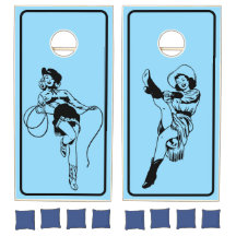 Blauwe Cowgirl Cornhole Set