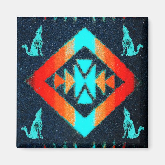 Blauwe Coyote Magneet (Voorkant)