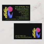 Blauwe Coyote Zuidwestelijke Stijl Kleurrijk Visitekaartje (Voorkant / Achterkant)