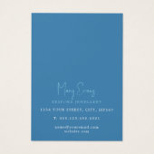 Blauwe crashende golven dikke oorenkaart visitekaartje (Achterkant)