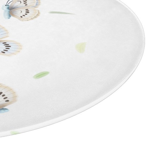 Blauwe & Cream Vlinders in Dromerige Flight Cuttin Snijplank (Hoek)